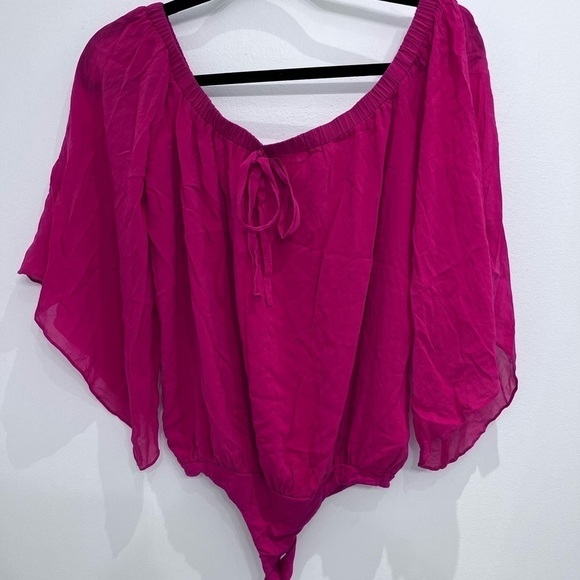 Guess by Marciano pink silk bodysuit hot pink size xs - Picture 3 of 8